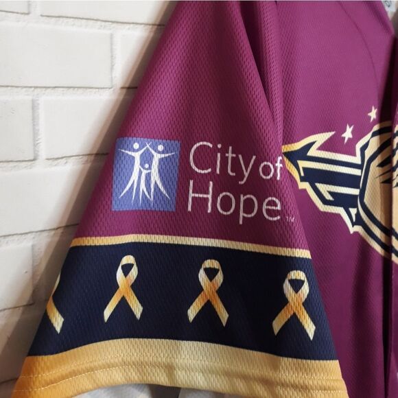New Lancaster JetHawks Childhood Cancer City of Hope OT Sports Baseball Jersey - Picture 8 of 13